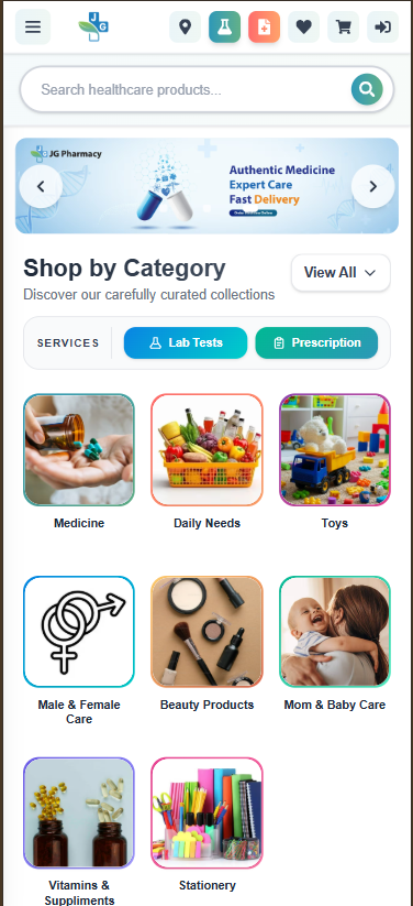 JG Pharmacy mobile application